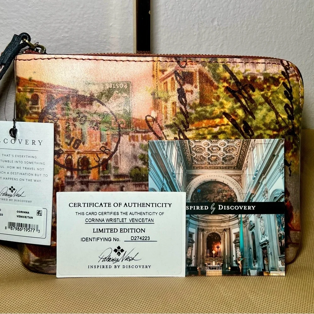 NWT Patricia Nash Discovery Corinna Leather Wristlet- Venice